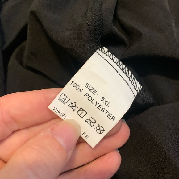 💜 Black Polyester Elastic Waist Pants Size 5XL - Picture 2 of 5